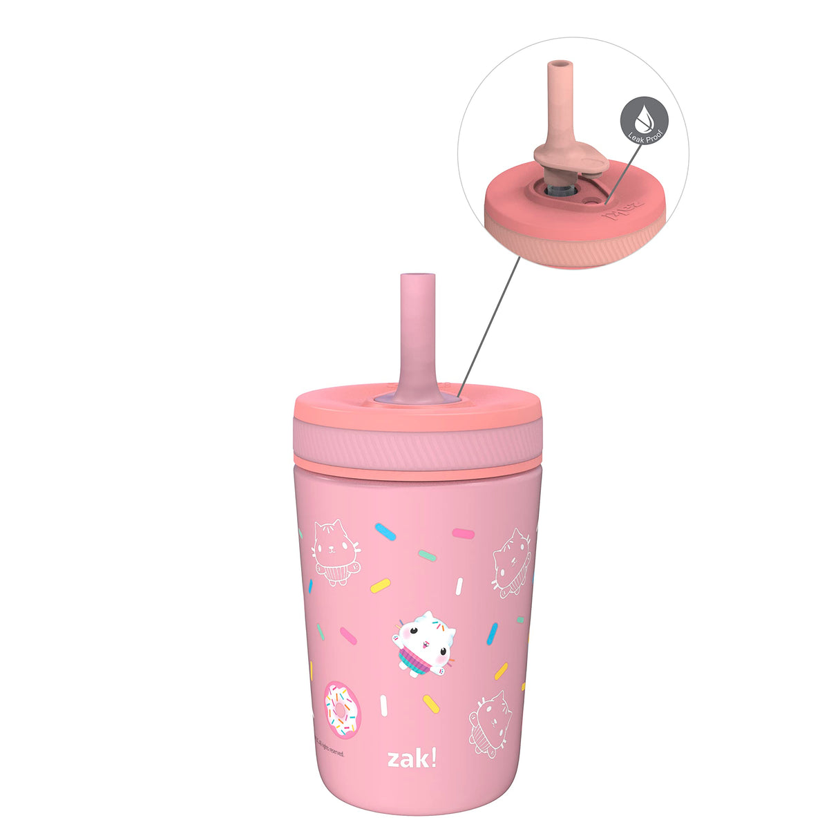 Zak Designs Spaceships Kelso 12oz Stainless Steel Leak-Proof Toddler Cup