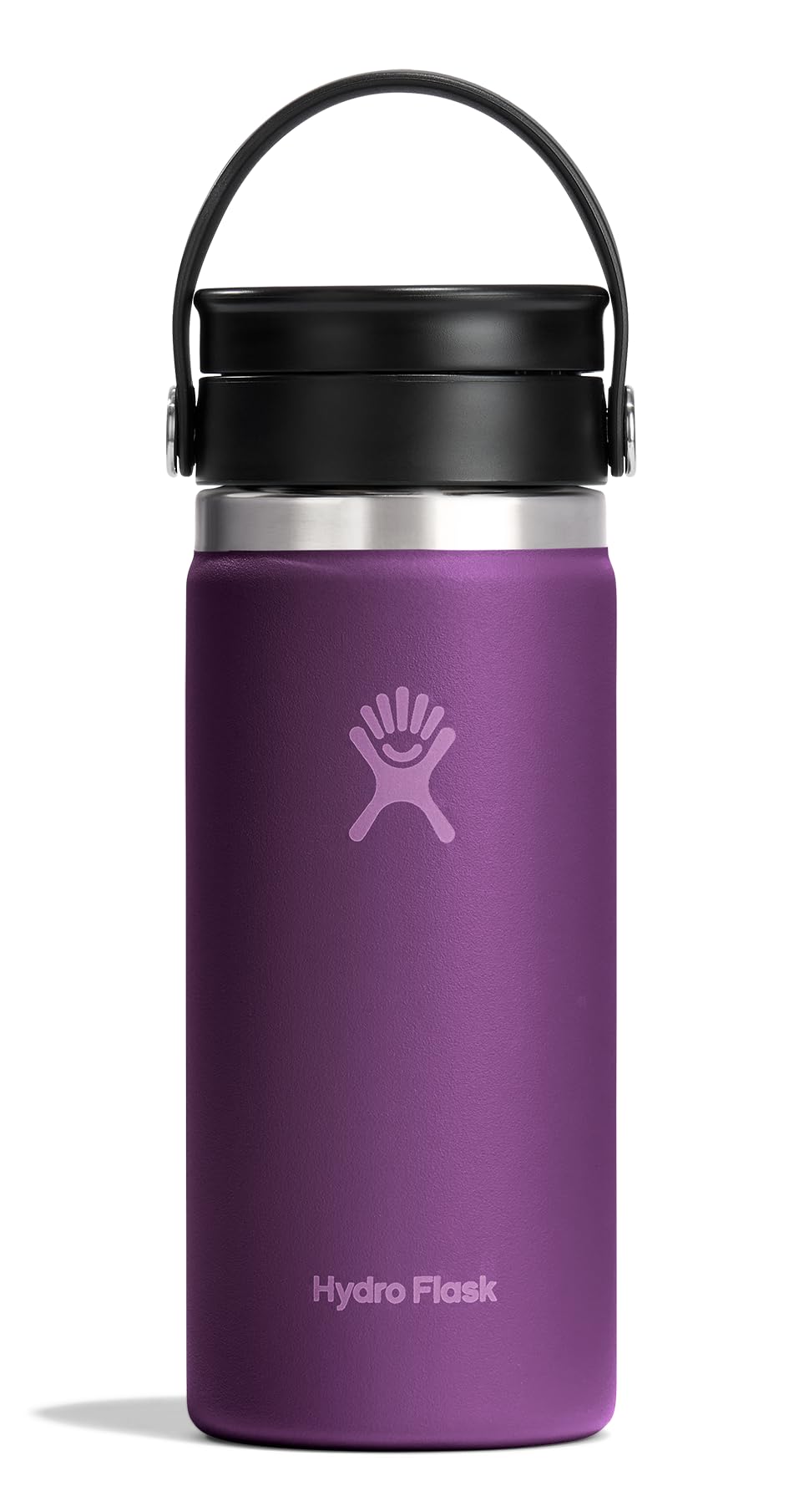 Hydro Flask Water Bottle - Insulated Stainless Steel - Wide Mouth Flex Sip Lid, Non Spill, Leakproof and Refillable in 16 Oz White