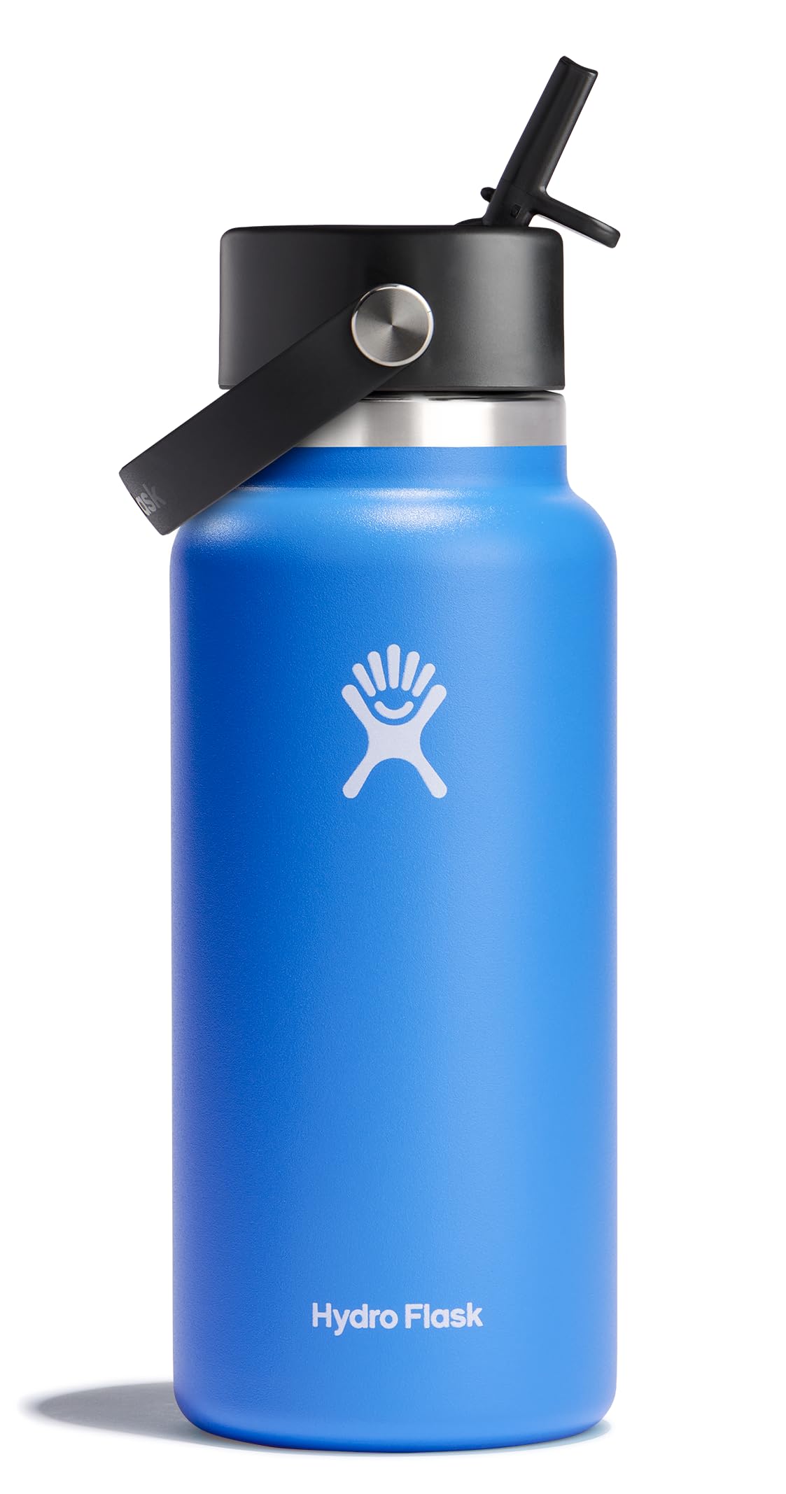 Hydro Flask Water Bottle - Insulated Stainless Steel - Wide Mouth Flex Straw Lid, Non Spill, Leakproof and Refillable in 32 Oz Botanical Bliss Agave