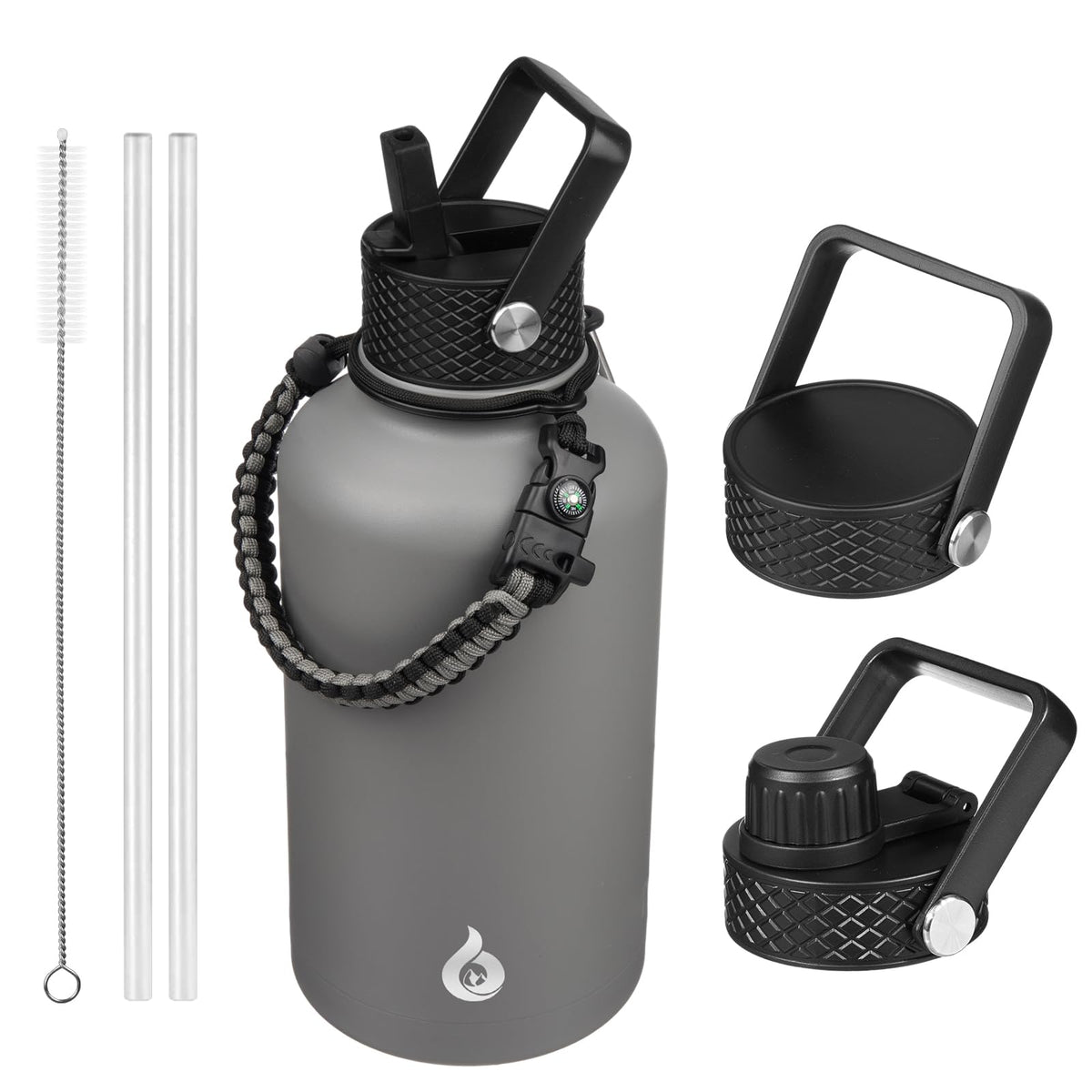 BJPKPK 64oz Insulated Water Bottle, Half Gallon Water Jug with Straw Lid
