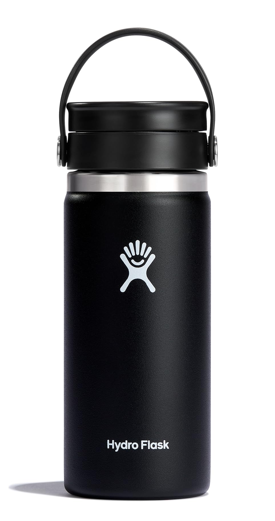Hydro Flask Water Bottle - Insulated Stainless Steel - Wide Mouth Flex Sip Lid, Non Spill, Leakproof and Refillable in 16 Oz White