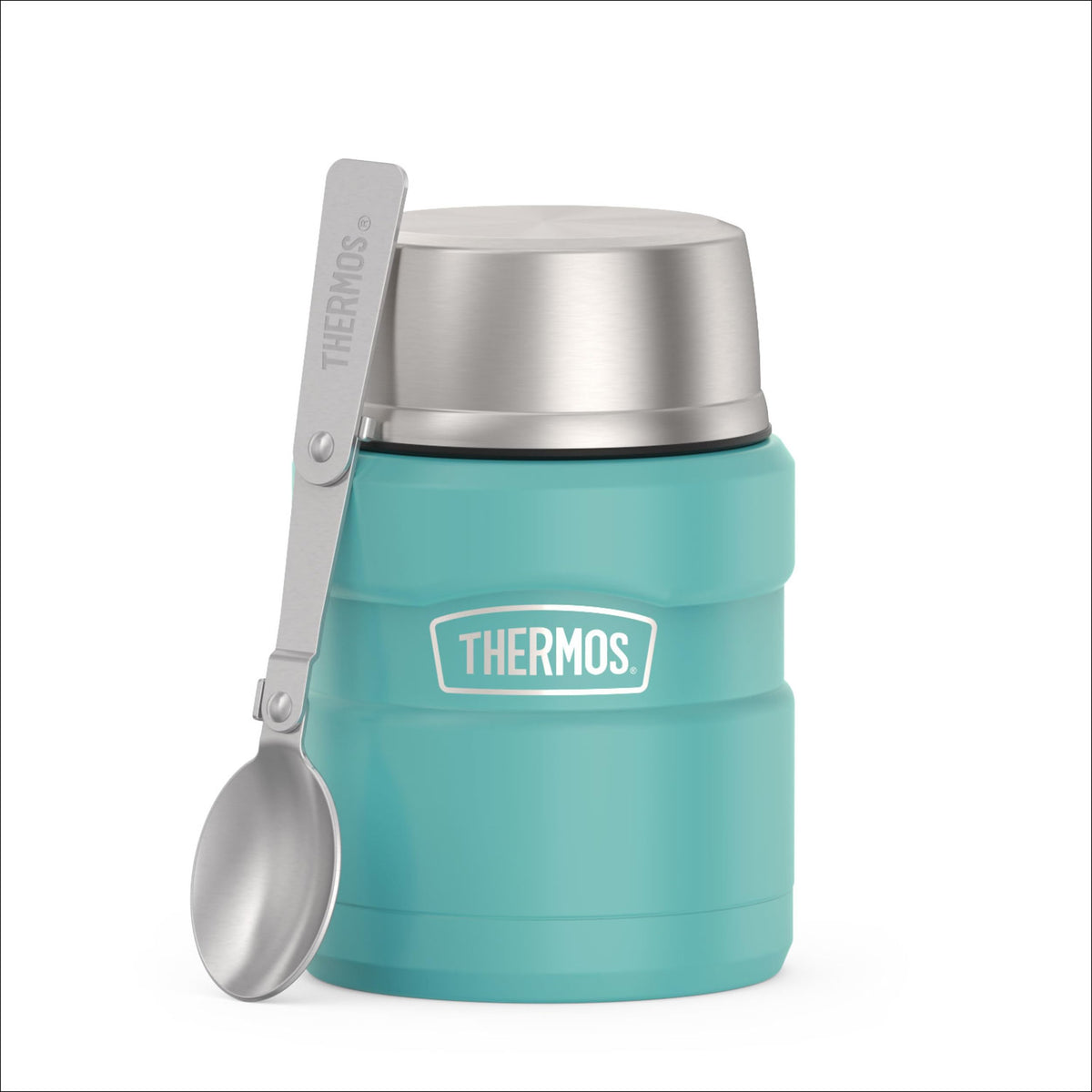 THERMOS Stainless King Food Jar with Handle, 47oz, Matte Stainless Steel