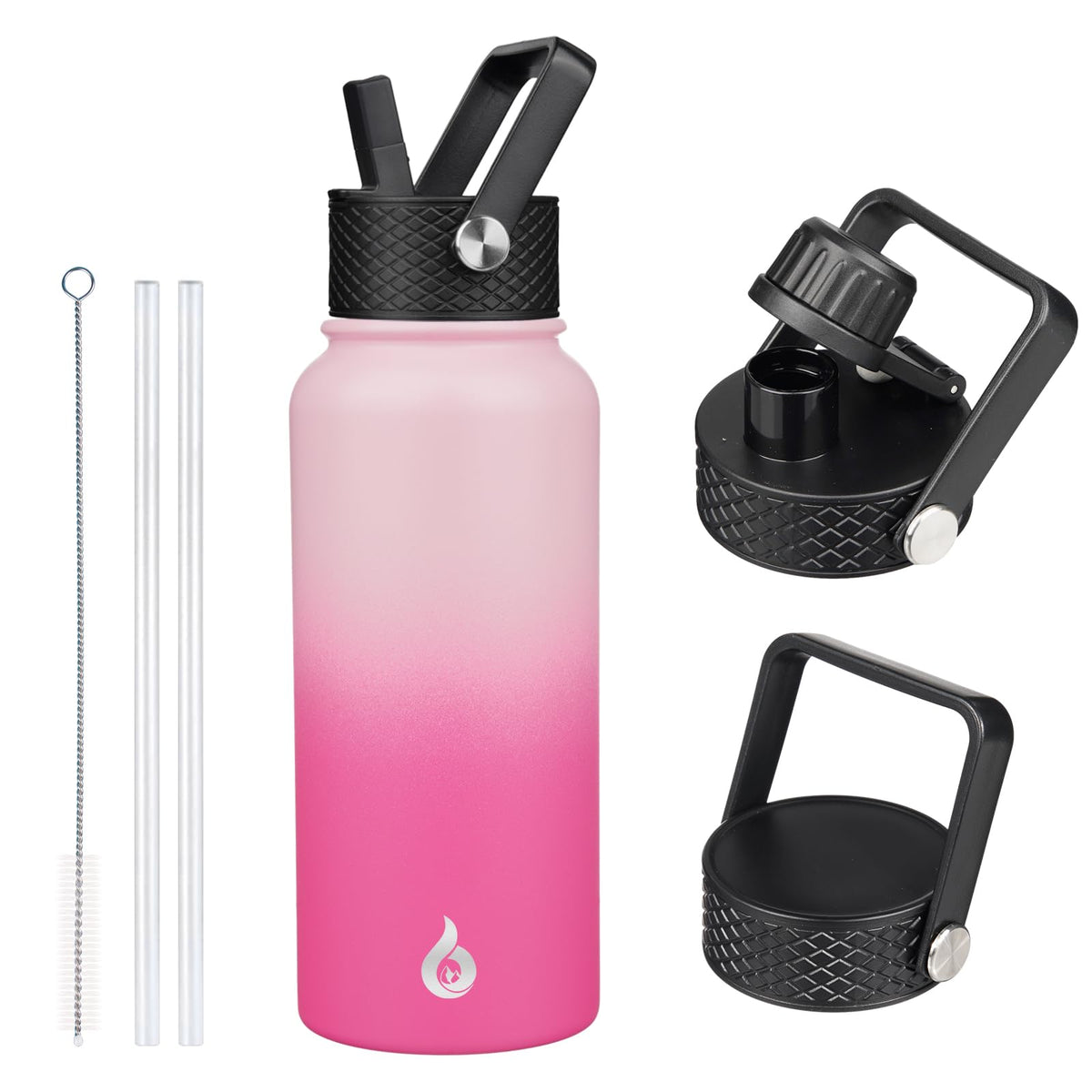 BJPKPK 64oz Insulated Water Bottle, Half Gallon Water Jug with Straw Lid