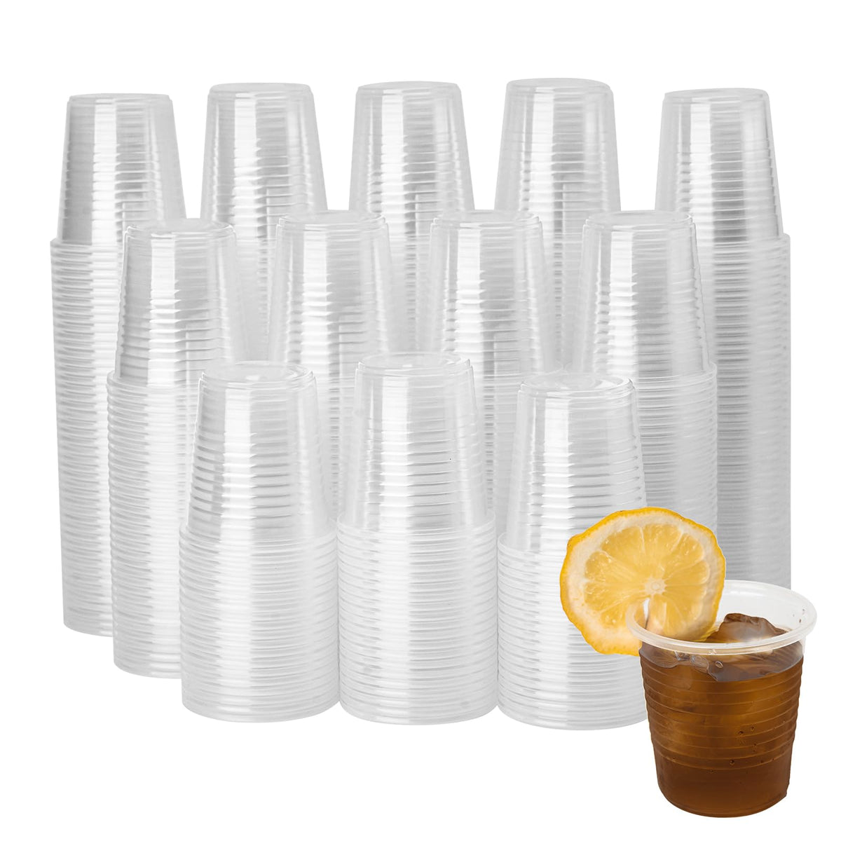 YEEHAW 9 oz Plastic Cups, 500 Pack - Clear Disposable Drinking Water Cups for Cold Beverages, Clear Plastic Cups for Drinking, Ideal for Party