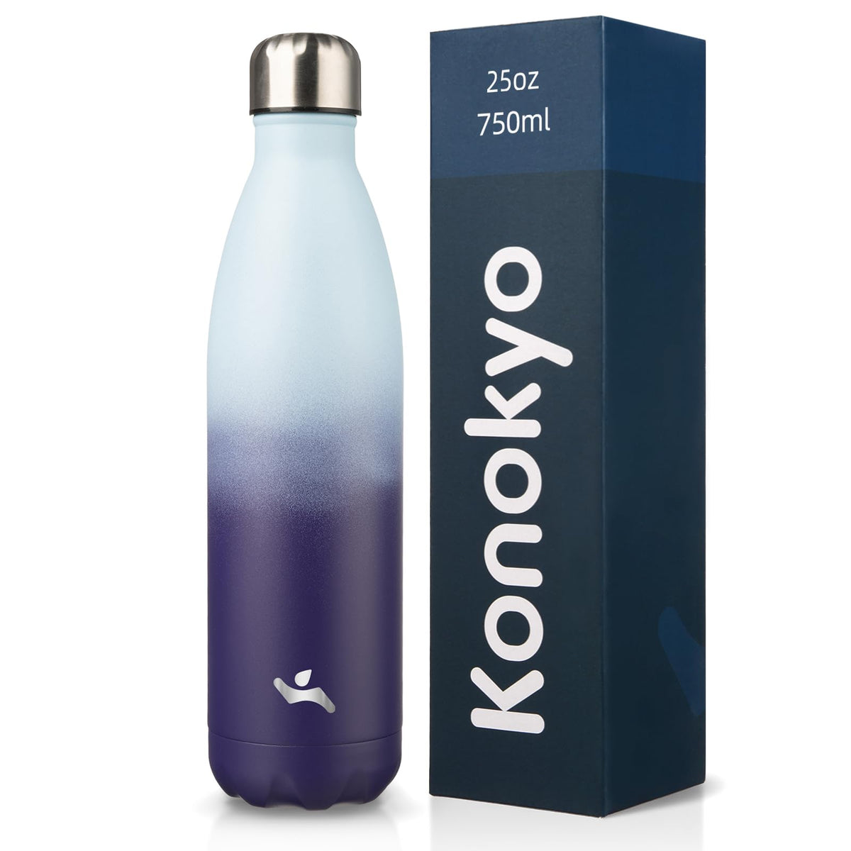 Konokyo 25 oz Insulated Stainless Steel Water Bottle, Blue