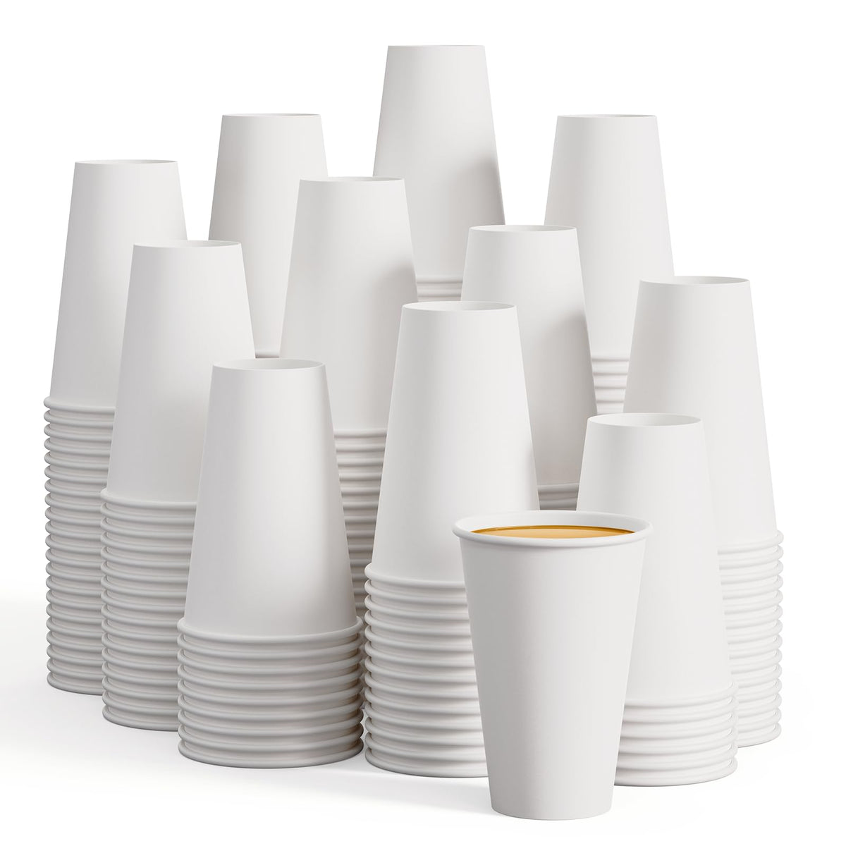 LITOPAK 400 Pack 8 oz Paper Cups, White Disposable Coffee Cups