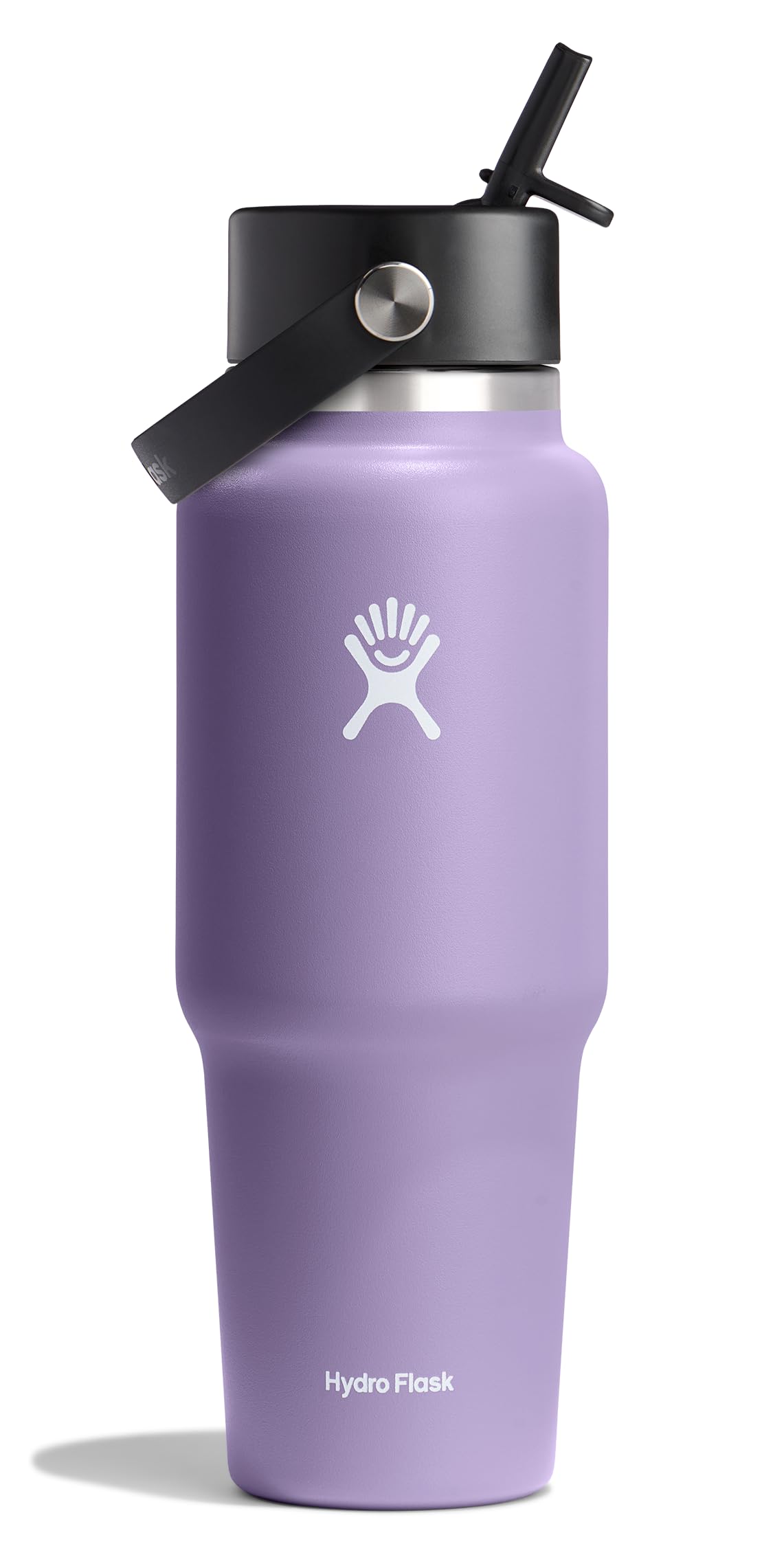Hydro Flask Travel Water Bottle - Insulated Stainless Steel - Wide Straw Lid, Non Spill, Leakproof in 32 Oz Sandpiper