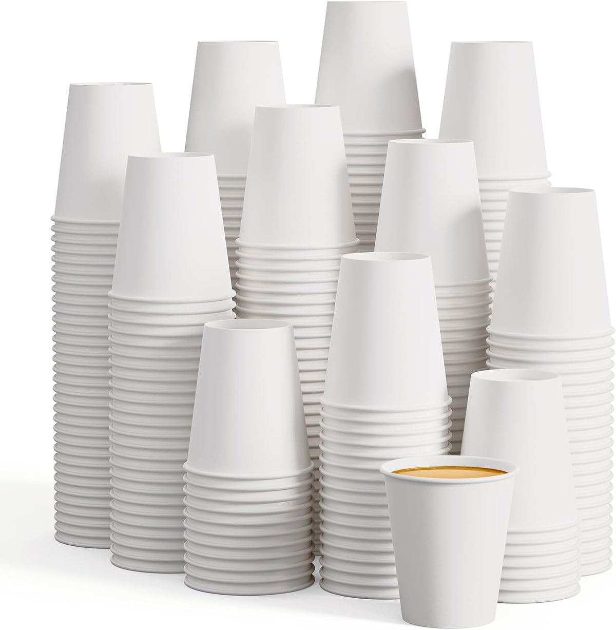 LITOPAK 400 Pack 8 oz Paper Cups, White Disposable Coffee Cups