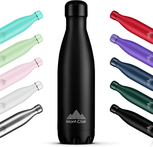 LO Stainless Steel Water Bottle, Vacuum Insulated, Leakproof, 17oz