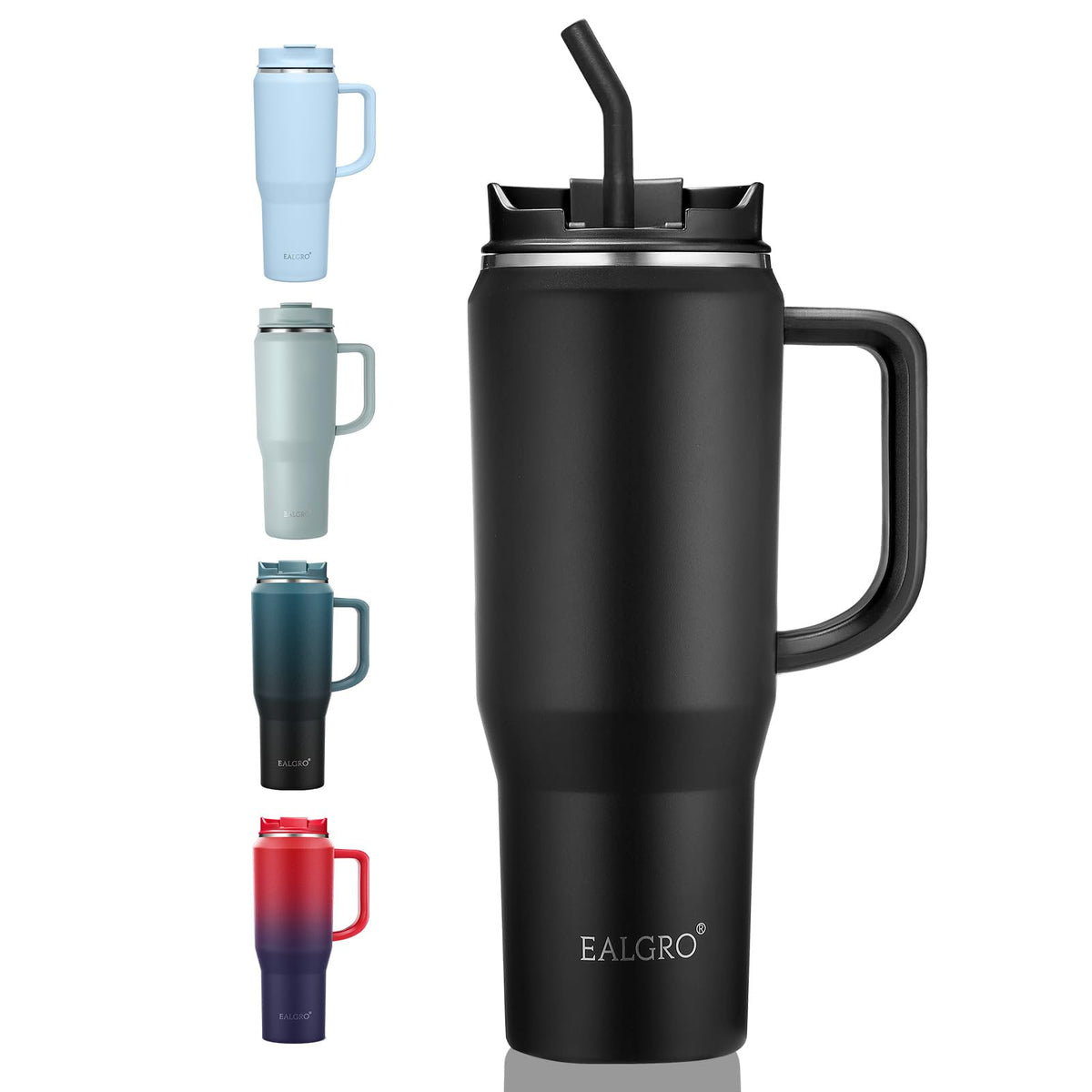 EALGRO 40 oz Tumbler with Handle, Insulated Tumblers with Lid and Straw