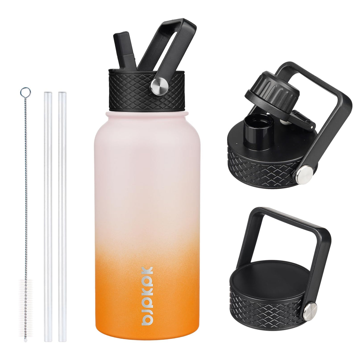 BJPKPK 64oz Insulated Water Bottle, Half Gallon Water Jug with Straw Lid