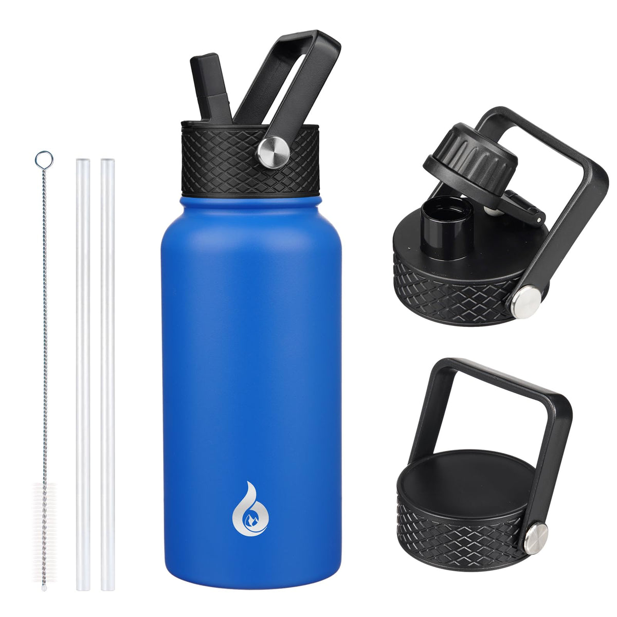BJPKPK 64oz Insulated Water Bottle, Half Gallon Water Jug with Straw Lid