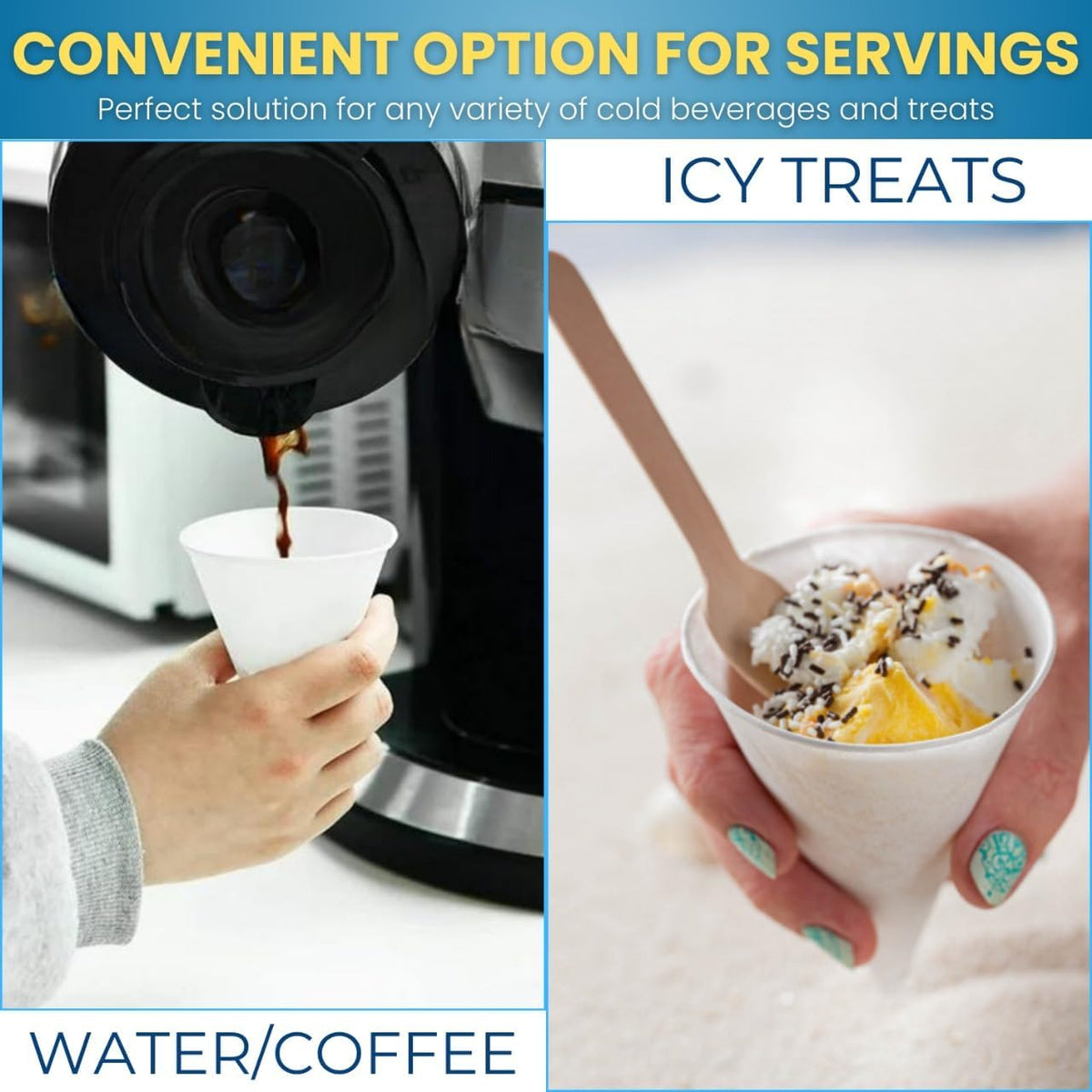 Disposable White Paper Cone Cups (Pack of 400-4.5 oz) Eco-Friendly, Leak-Proof, Ideal for Events, Water Coolers, Quick Hydration & Efficient Cleanup