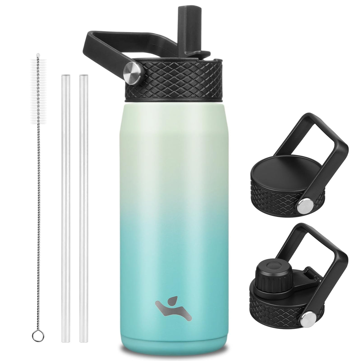 Konokyo 22 oz Insulated Stainless Steel Water Bottle with Straw Lid