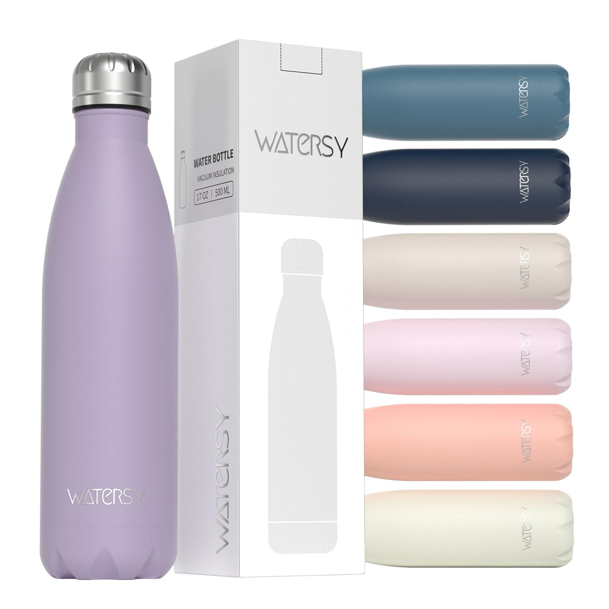 WATERSY Stainless Steel water bottle,17oz Insulated Water Bottles