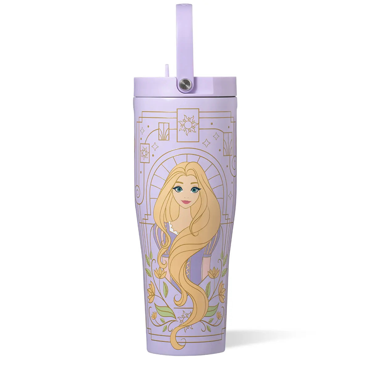Disney Princess 30oz Leakproof Portable Travel Tumbler - BPA-Free Unisex Adults Reusable Drinkware, Tuckaway Spout, Silicone Flexible Handle, Princess Art, Outdoor Mountain Hiking Kitchenware