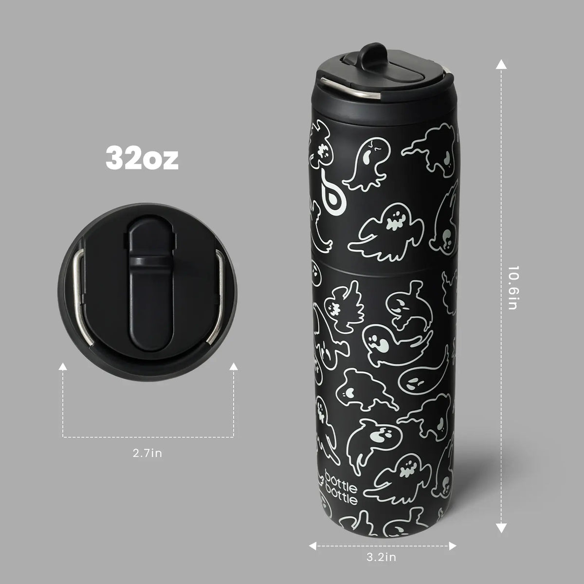 BOTTLE BOTTLE Stainless Steel Water Bottle with Straw and Lid,32oz Vacuum Insulated Water Bottle,Stay Cold for 24 Hrs, Hot for 12 Hrs, Leak-Proof Wide Mouth Water Bottles for Men and Women Flask