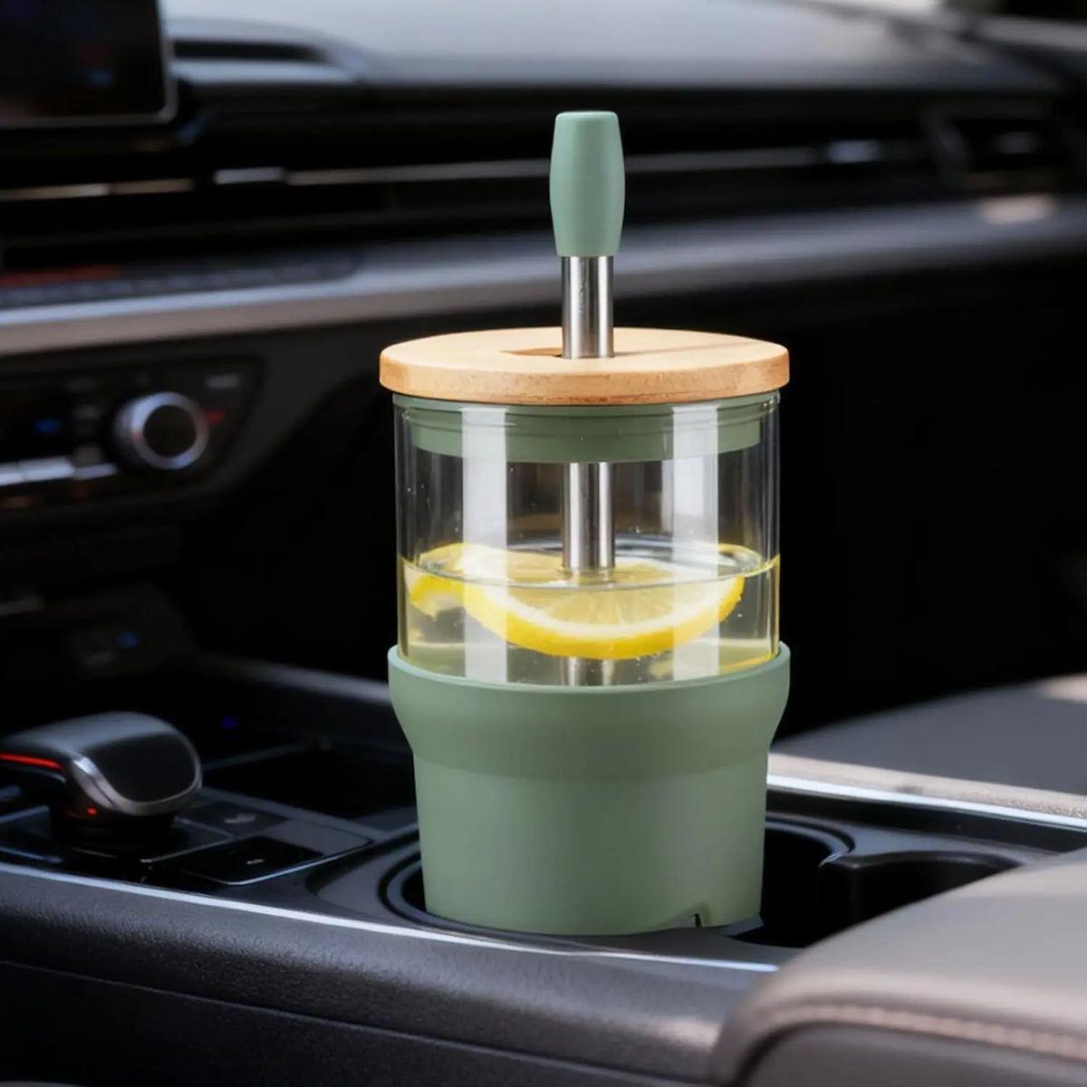 【Olivego】20oz Eco-Friendly Reusable Glass Water Tumbler - Portable 2-in-1 Cup with Bamboo Lid, Straw, Anti-Slip Silicone Sleeve, Wide-Mouth Clean, Slim Fit - Durable, Stylish Non-Insulated Hand Wash On-the-Go Drinkware for Coworkers, Adulting Gifts
