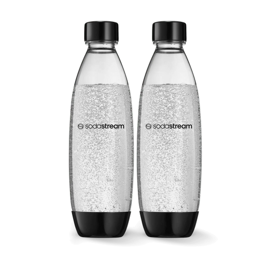 SodaStream 1L Slim Dishwasher Safe Bottles Twin Pack - Black
