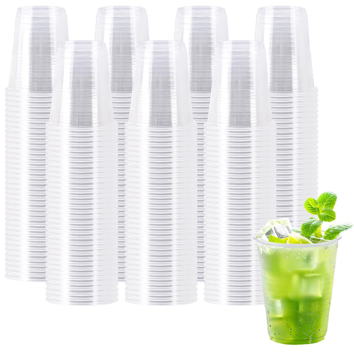 Clawsoff 500 Pack 9 oz Clear Plastic Cups Disposable Clear Water Cups