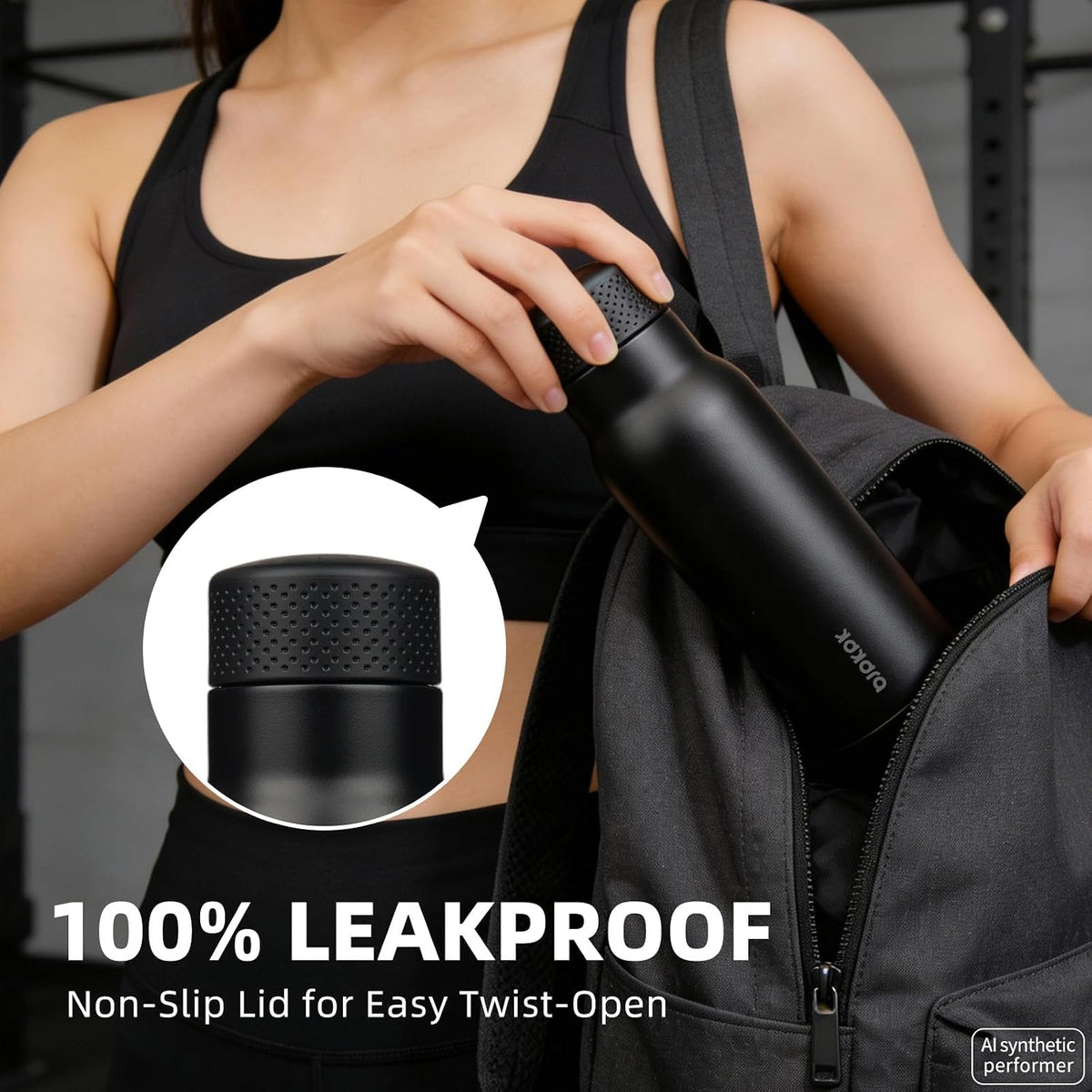 BJPKPK 21 oz Insulated Water Bottle, Leakproof Stainless Steel Flask