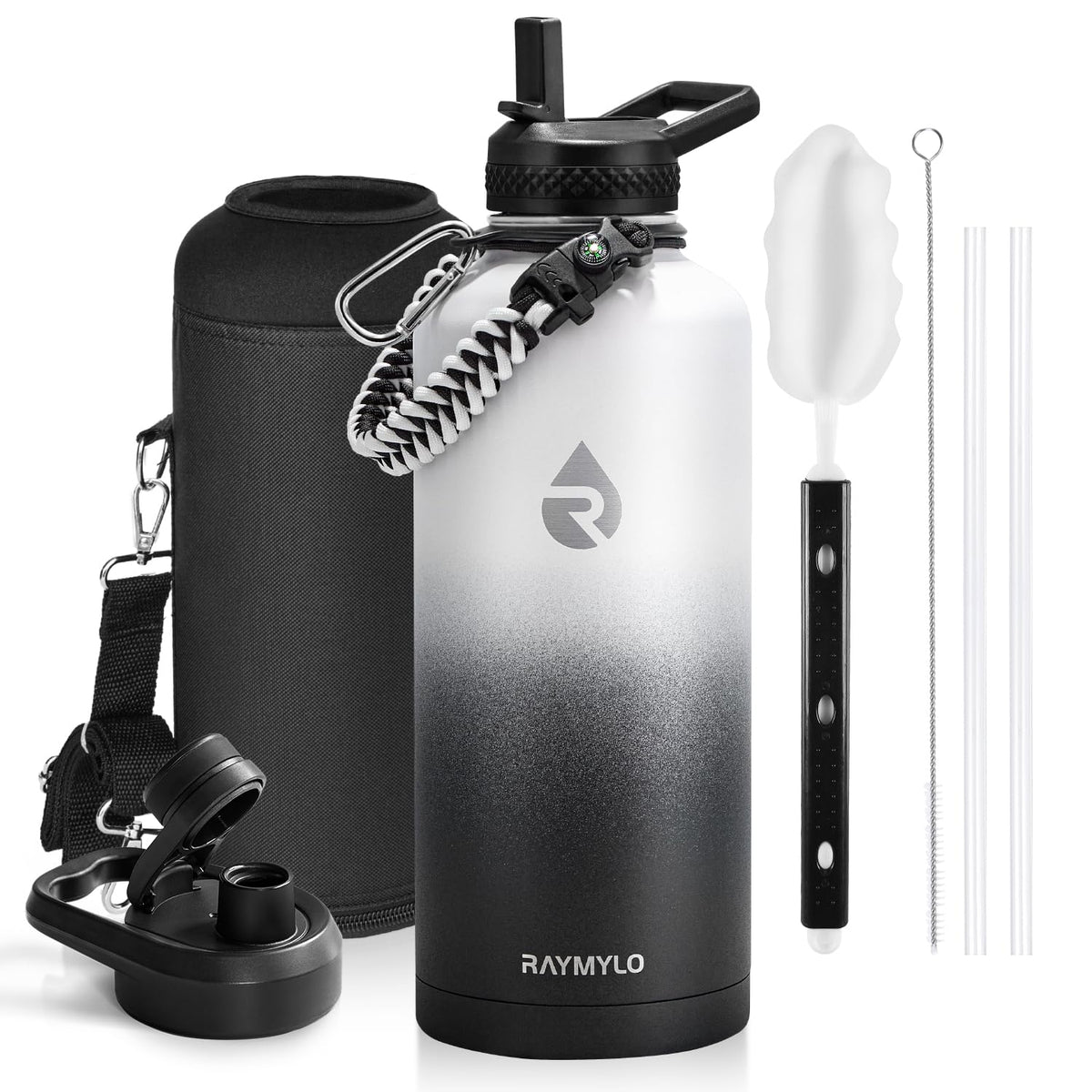 RAYMYLO One Gallon Water Bottle Insulated 128 oz, Stainless Steel