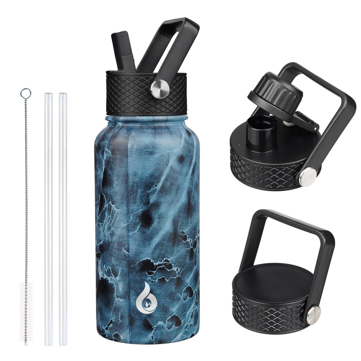 BJPKPK 64oz Insulated Water Bottle, Half Gallon Water Jug with Straw Lid
