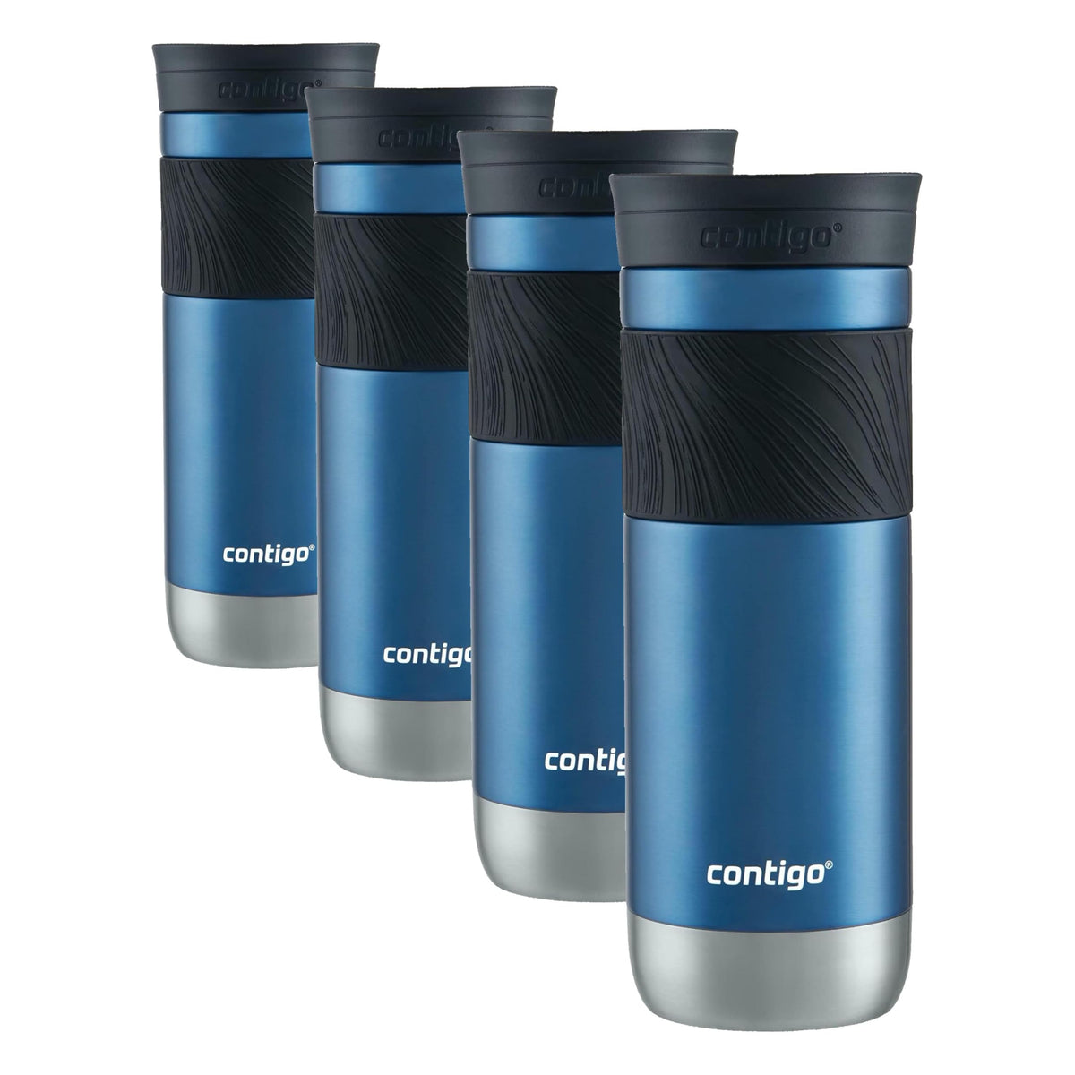 Contigo Byron Vacuum-Insulated Stainless Steel Travel Mug with Leak-Proof Lid, Reusable Coffee Cup or Water Bottle, BPA-Free, 20oz 2-Pack in Sake & Blue Corn Perfect for Hot and Cold Beverages