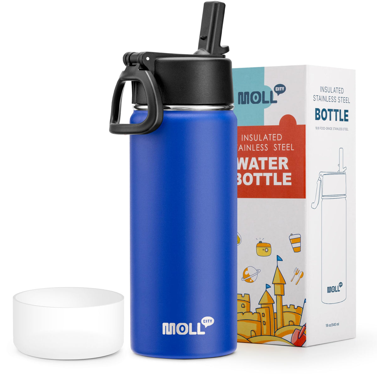 Stainless Steel Water Bottle 16 oz, Grass Green