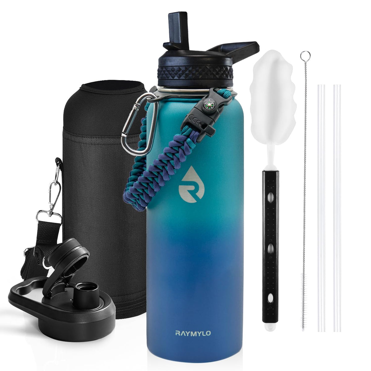 RAYMYLO Insulated Water Bottle 64 oz, Triple Wall Vacuum Stainless Steel