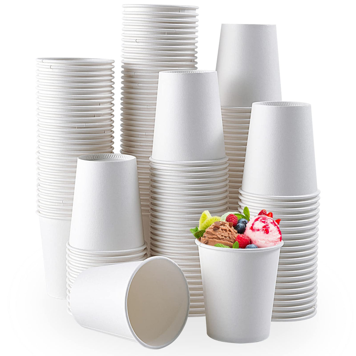 TV TOPVALUE 5 oz Paper Cups, 600 Count Disposable Bathroom Cups Bulk,White