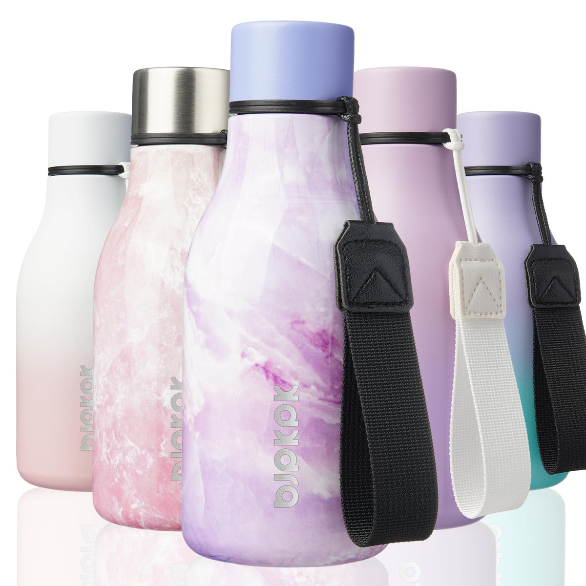 BJPKPK 18oz Insulated Water Bottle, Stainless Steel Bottle with Carry Strap