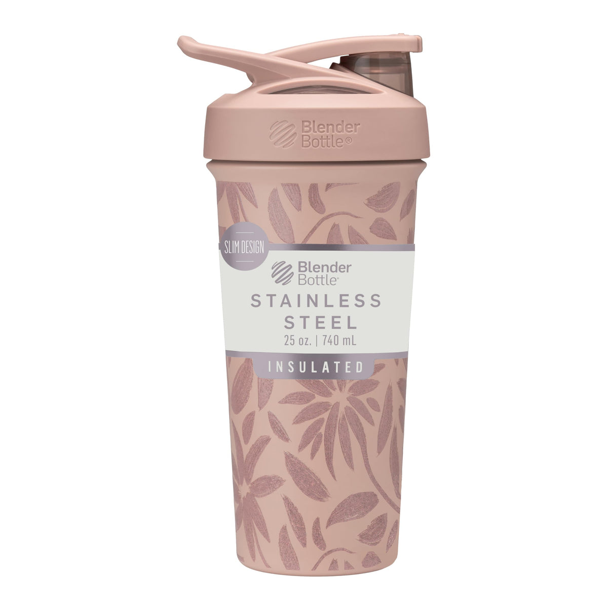 BlenderBottle Sport Flip Stainless Steel Shaker Bottle 24 oz Black