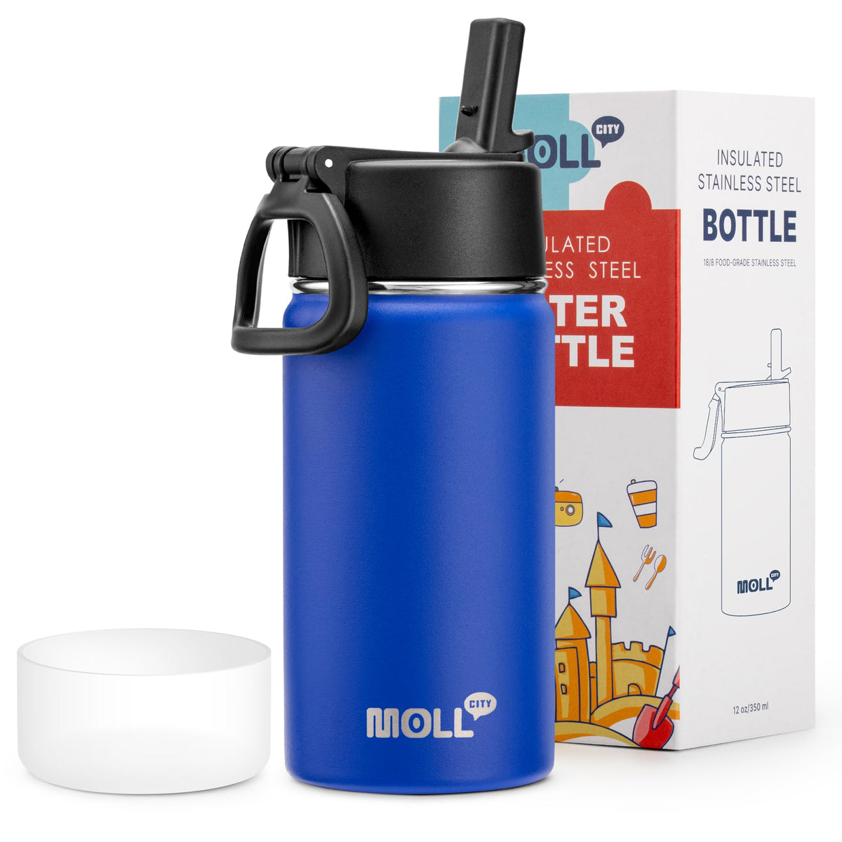 Stainless Steel Water Bottle 16 oz, Grass Green