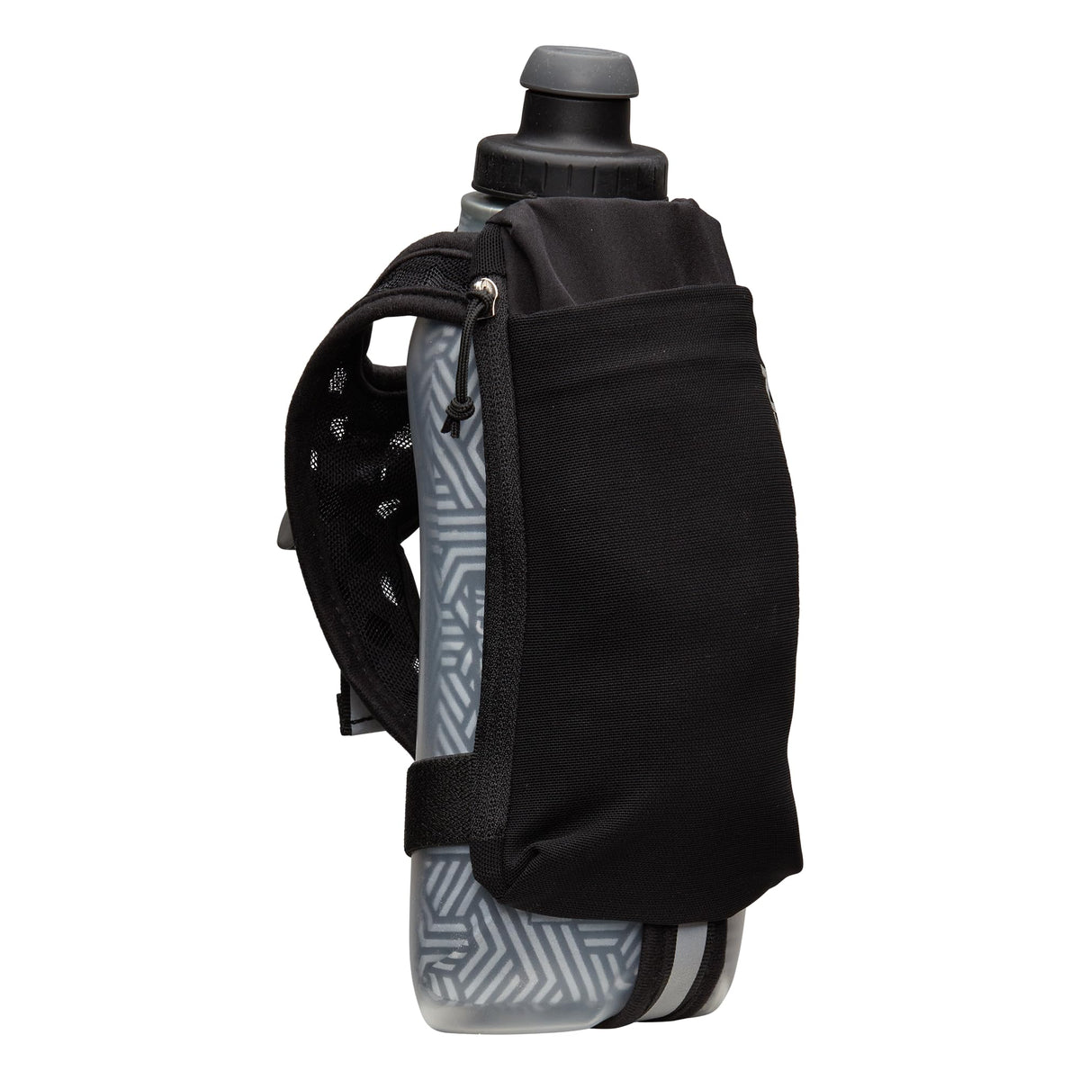 Nathan SpeedDraw 2 Insulated Handheld Running Water Bottle Flask – Double-Wall Insulation, Ergonomic Grip, Blast Valve Cap, Phone & Key Storage Pockets, Reflective Design - 18oz, Deep Blue