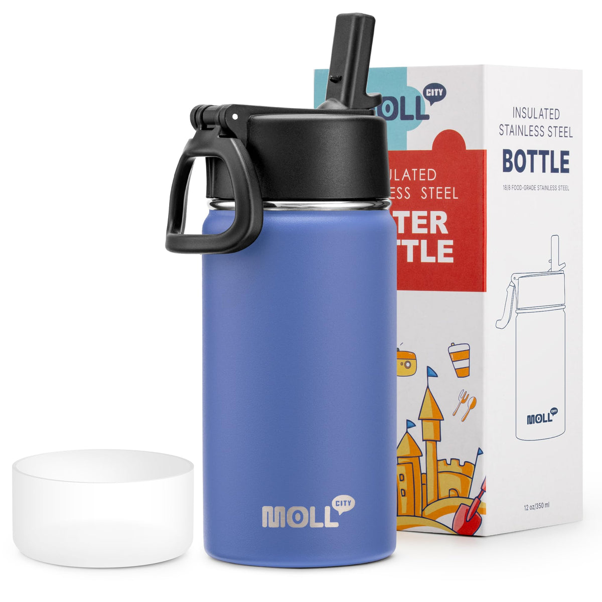 Stainless Steel Water Bottle 16 oz, Grass Green