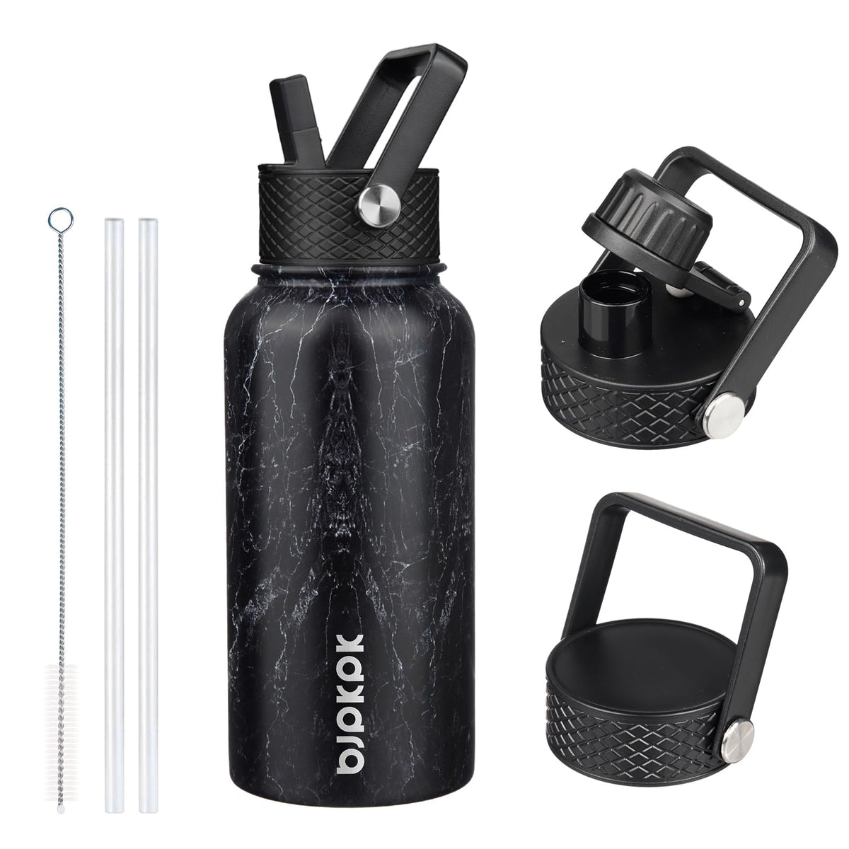 BJPKPK 64oz Insulated Water Bottle, Half Gallon Water Jug with Straw Lid