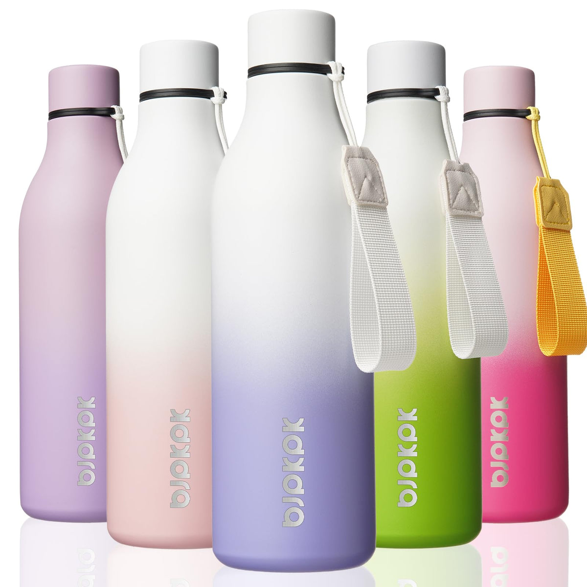 BJPKPK 18oz Insulated Water Bottle, Stainless Steel Bottle with Carry Strap