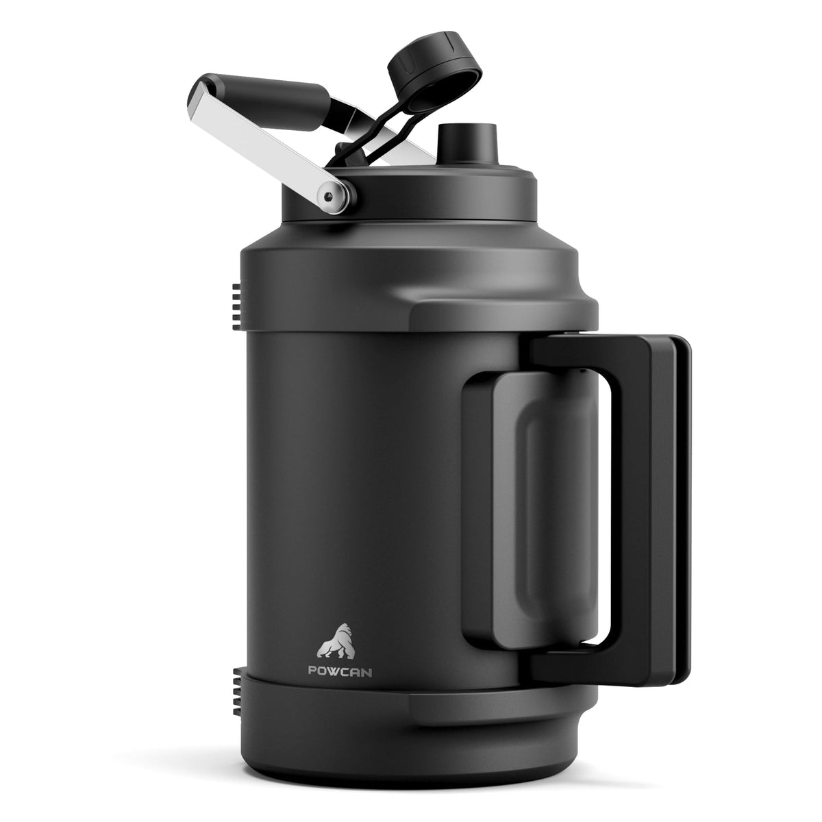 64 oz Insulated Water Bottle for Gym: 2-in-1 Straw Spout Lid, Dual Handle, Leakproof, Keep Cold 48H, Half Gallon Stainless Steel Water Jug for Travel, Hiking, Cycling, Park, Workout, Picnic (Midnight)