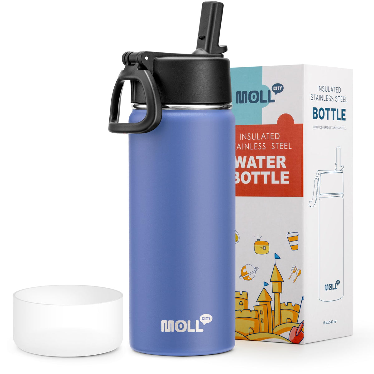 Stainless Steel Water Bottle 16 oz, Grass Green