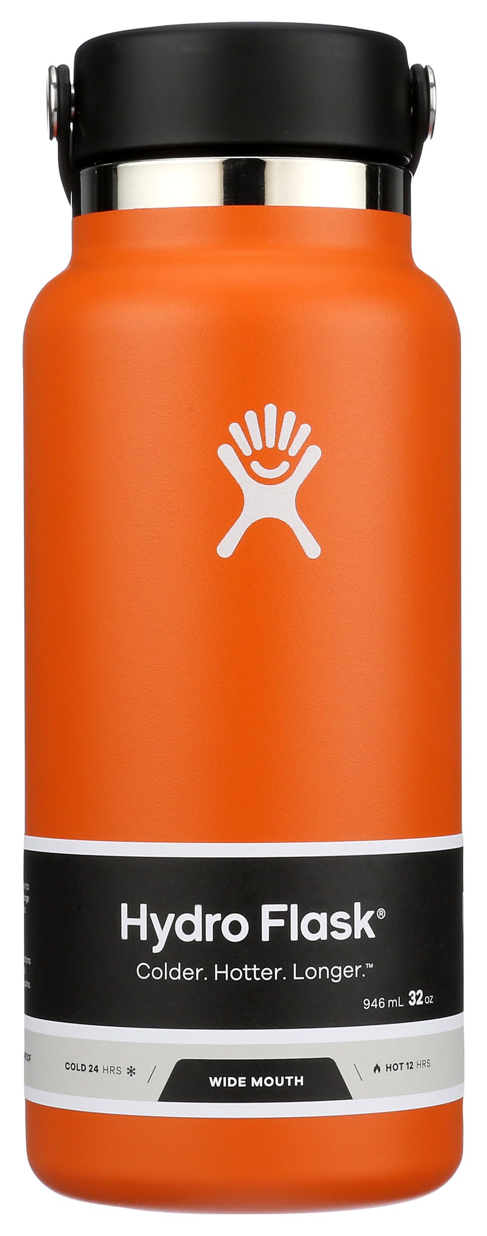 Hydro Flask Water Bottle - Insulated Stainless Steel - Wide Mouth Flex Lid, Non Spill, Leakproof and Refillable in 32 Oz Harbor Blue