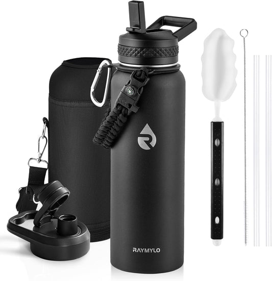 RAYMYLO Insulated Water Bottle 40 oz, Triple Wall Vacuum Stainless Steel