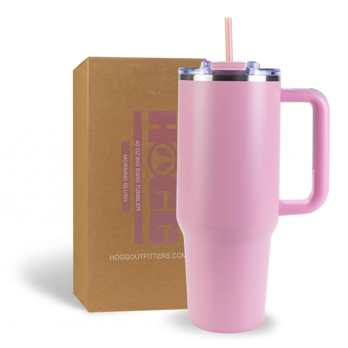 Hogg Big Swig 40oz Tumbler with Handle and Straw - Red, 40 oz Tumbler, Insulated Cup with Handle, 40oz Water Bottle with Straw, Thermal Cups, Leak Proof Lid, Travel Mugs, Stainless Steel