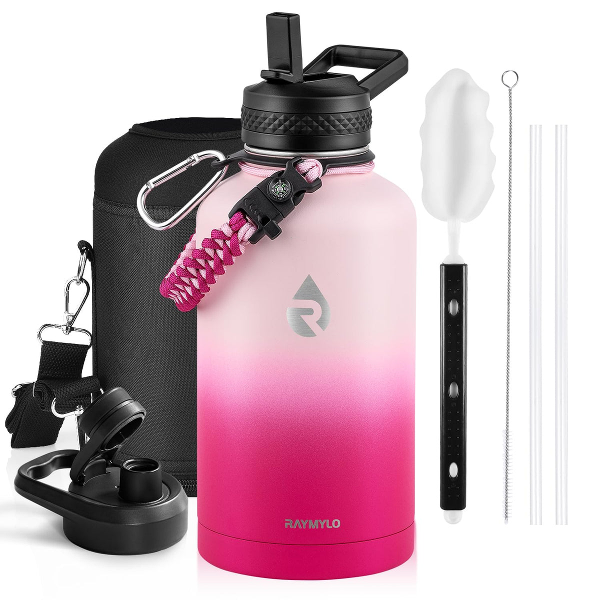 RAYMYLO Insulated Water Bottle 64 oz, Triple Wall Vacuum Stainless Steel