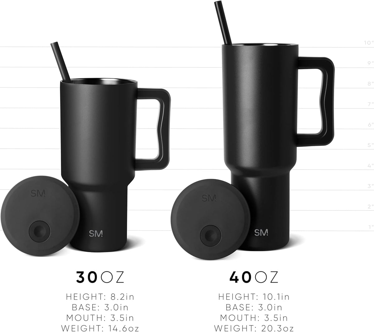 Simple Modern Tumbler with Handle and Straw | 40oz | Green