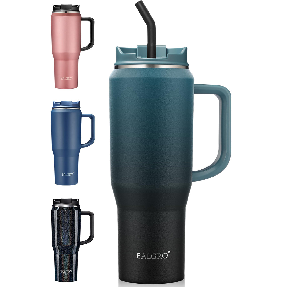 EALGRO 40 oz Tumbler with Handle, Insulated Tumblers with Lid and Straw