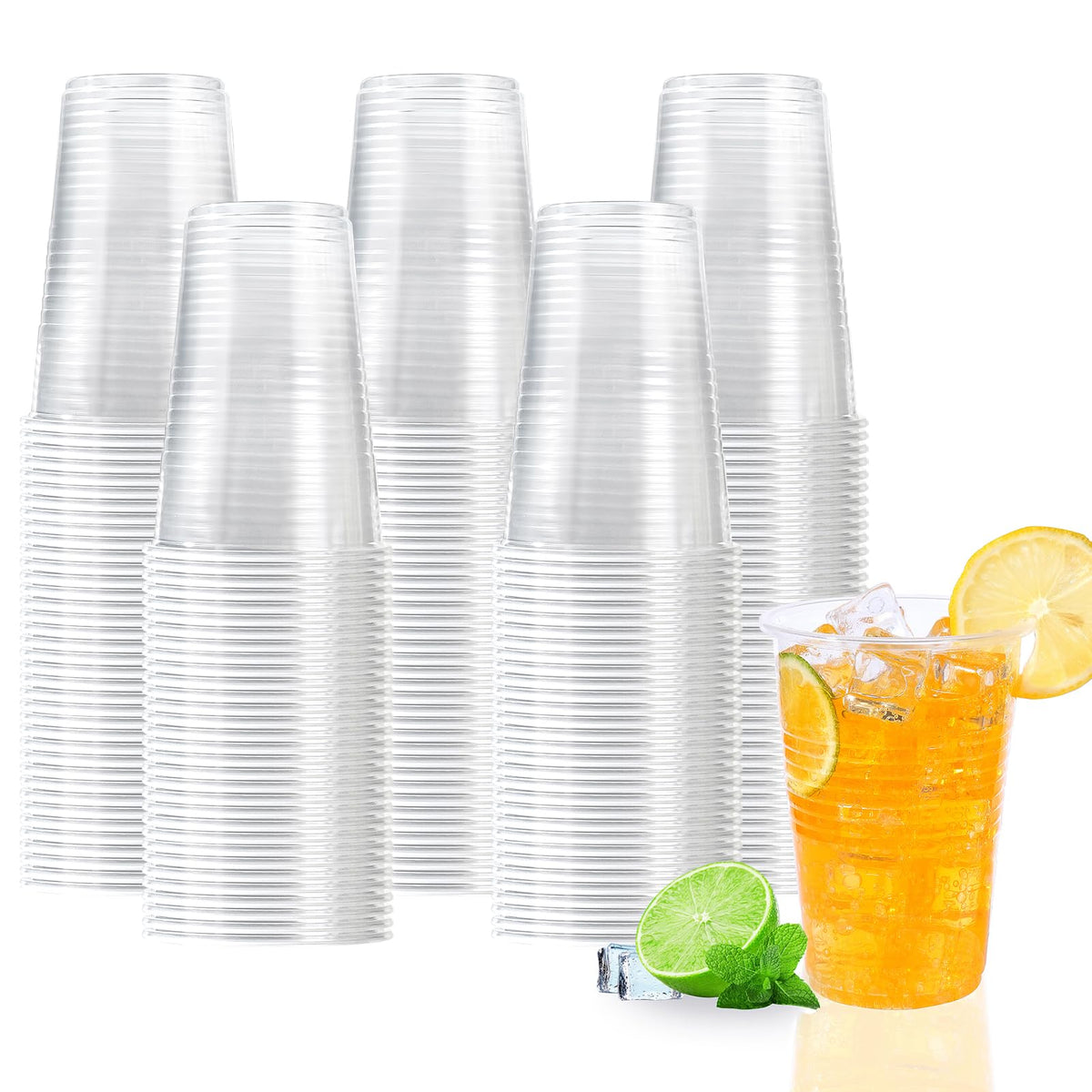 BYSNOW 500 Pack 7 oz Clear Plastic Cups, Disposable Plastic Water Cups