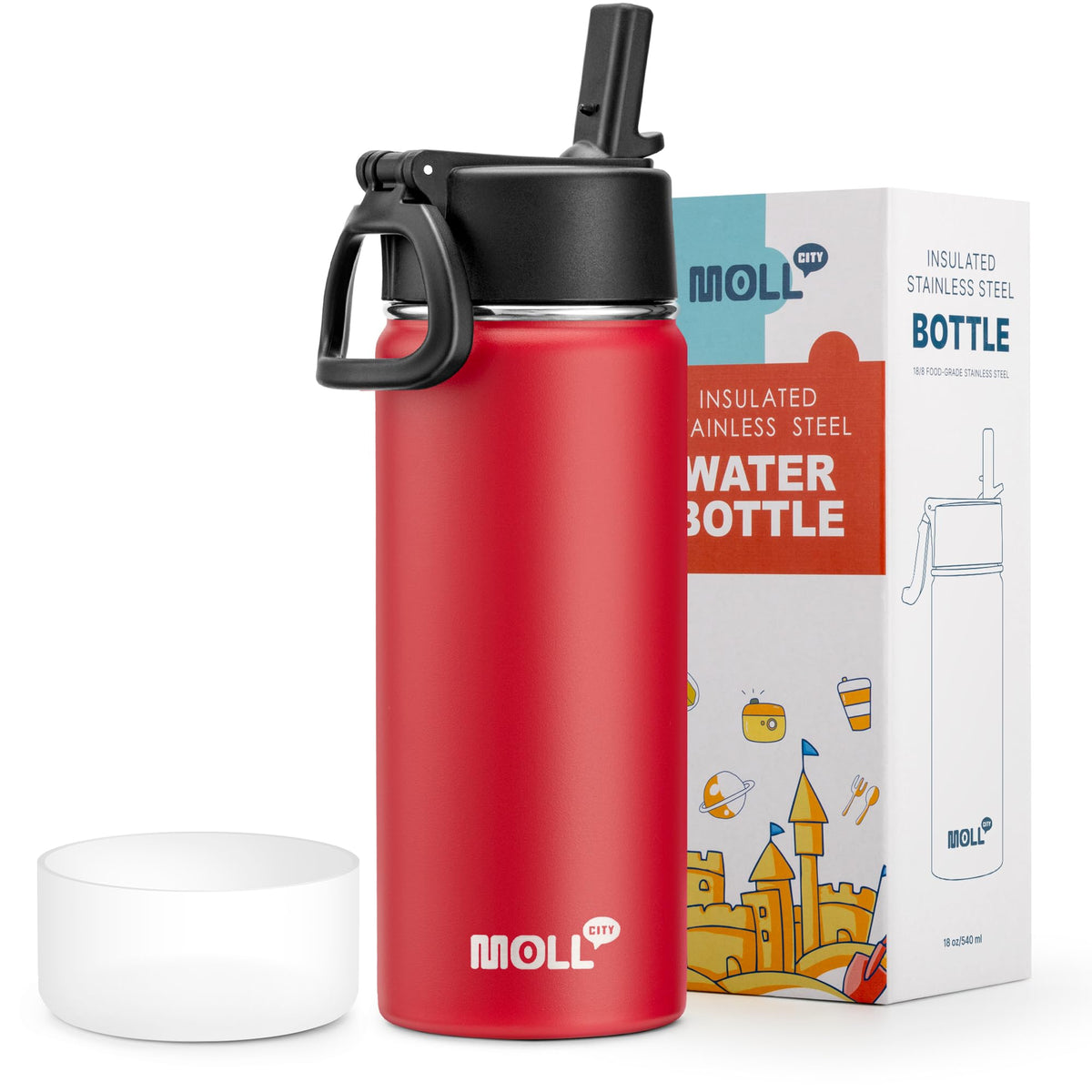 Stainless Steel Water Bottle 16 oz, Grass Green