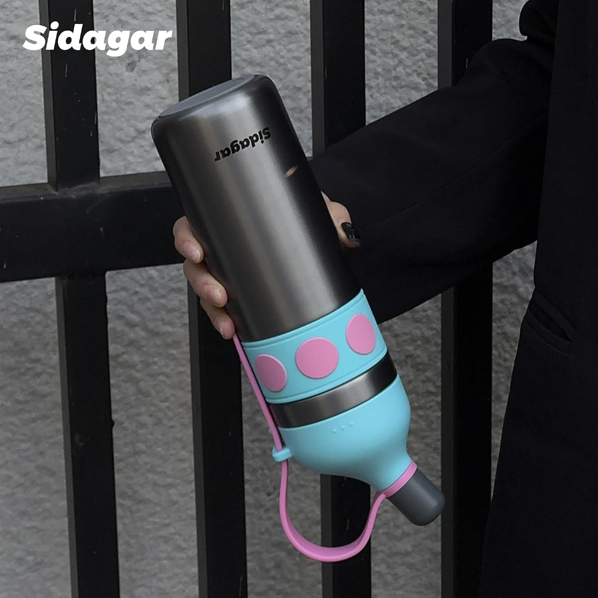 24 oz Sports Tumbler, Stainless Steel Vacuum Water Bottle Insulated Iced Travel Coffee Cup Double Wall Flask (Dark Grey)