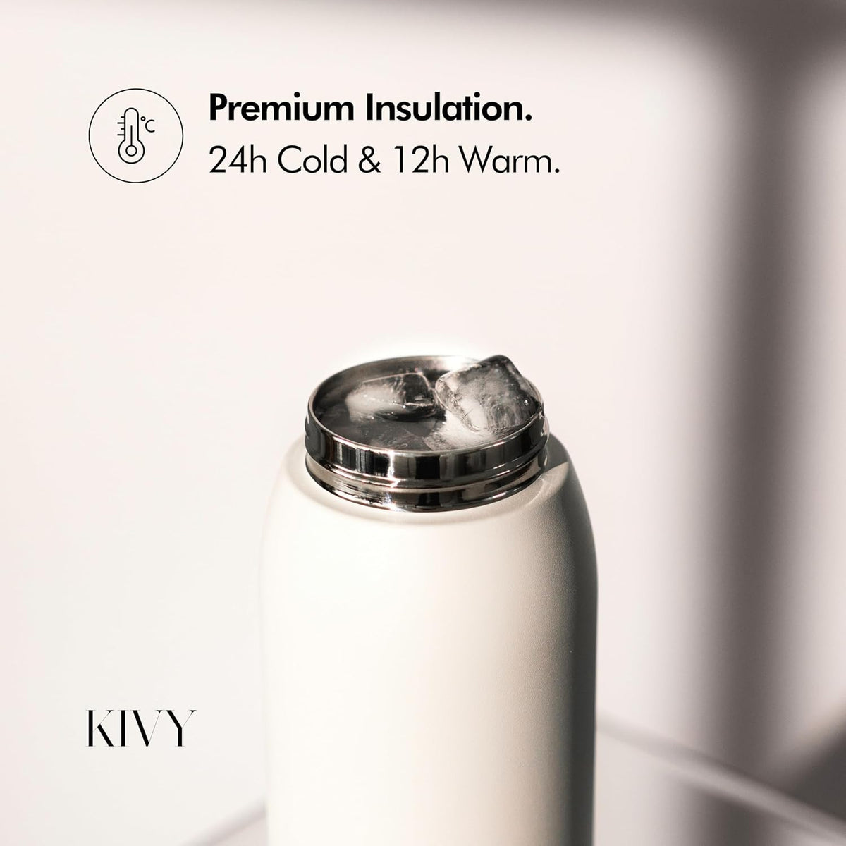 KIVY Stainless Steel Water Bottle With Straw 24oz - 24h Cold | 12h Hot